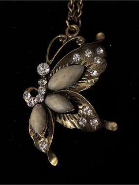Bronze Butterfly with Rhinestones